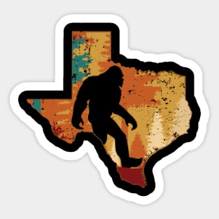 Bigfoot Retro Vintage Sasquatch Texas Sticker